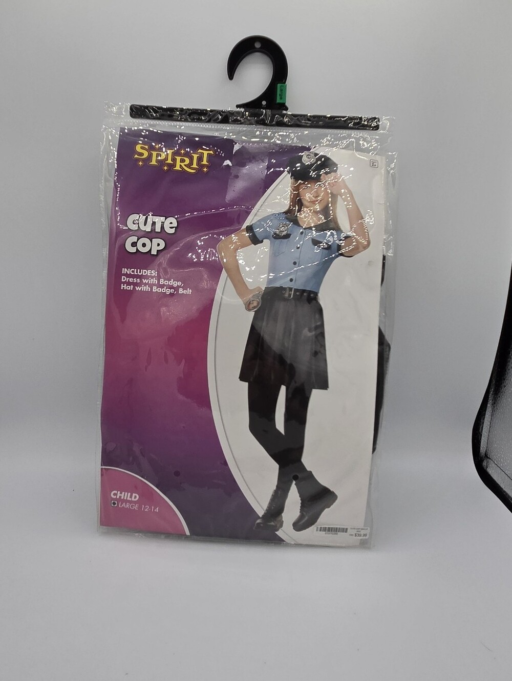 Spirit Halloween Cute Cop Costume Includes Hat Dress Belt Badge Child L 12-14